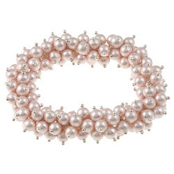 La Preciosa Silverplated Light Pink Faux Shell Pearl Bracelet