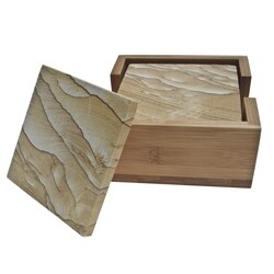 Thirstystone Natural Sandstone Drink Coasters Set