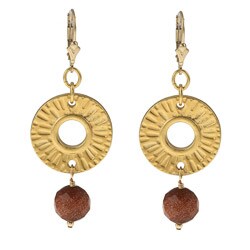 Charming Life Goldtone Goldstone Radiant Sun Earrings