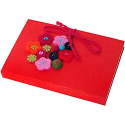 Handmade Paper Small Red Hana Journal (Nepal)
