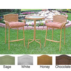 Resin Wicker Outdoor 3-piece Bar-height Bistro Set