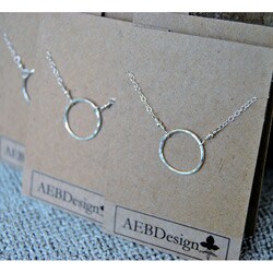 AEB Design Fine Silver Medium Ring Necklaces (Pack of 6)