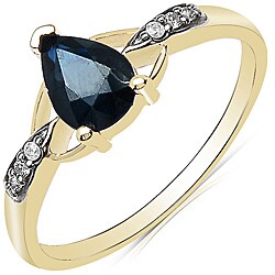 Malaika 10k Yellow Gold Sapphire and Diamond Accent Ring