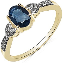 Malaika 10k Yellow Gold Sapphire and Diamond Accent Ring