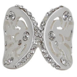 Nexte Silvertone Cubic Zirconia Butterfly Wings Ring