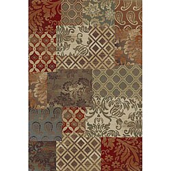 Soho Multi/ Red Abstract Rug (7'10 x 10'3)