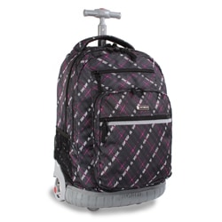J World 'Sunset' Preppy Purple 19.5-inch Rolling Laptop Backpack