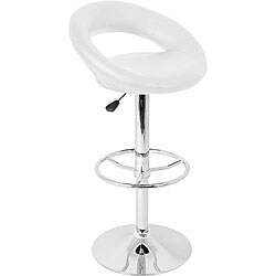 Posh White Hydraulic Barstool
