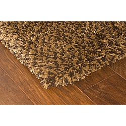 Manhattan Tweed Brown/ Gold Shag Rug (4' x 6')