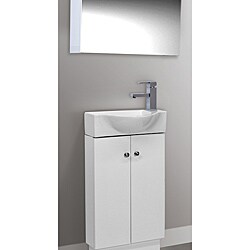 Glenwood 17 Inch White Wood Bathroom Vanity