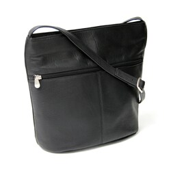 Royce Leather Women's Vaquetta Front Zipper Shoulder Bag