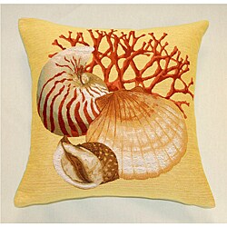 French Jacquard Woven Seashell Decorative Pillow
