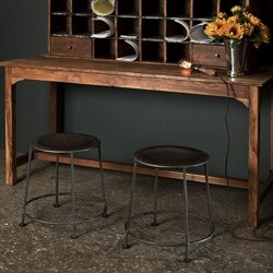 Set of 2 Iron Zinc-finish Stackable Stools (India)