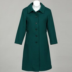 Rothschild Girl's Blue Wool Dress Coat and Hat Set