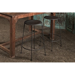 Set of 2 Iron Zinc-finish Bar Stools (India)