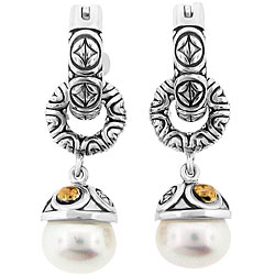 Meredith Leigh Sterling Silver Freshwater Pearl Dangle Earrings (10-11.5 mm)