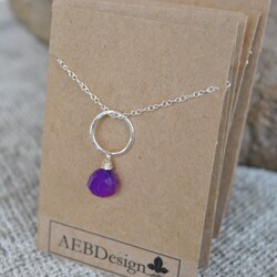 AEB Design Fine Silver Purple Chalcedony Necklaces (Pack of 6)