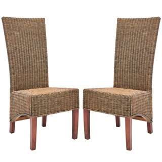[1] Safavieh St. Criox Honey Wicker High Back Side Chairs (Set of 2)