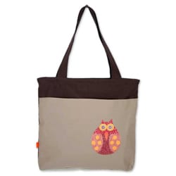 Cotton 'Owl Odysseys' Large Shoulder Bag (Thailand)