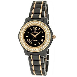 Le Chateau All Black Ceramic Women's Watch with Zirconia Studded Bezel