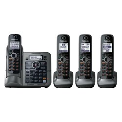 Panasonic KX-TG7643M Standard Phone - 1.90 GHz - DECT - Metallic Gray