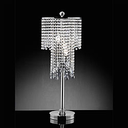 Crystal Rain 3-light Chrome Crystal Table Lamp