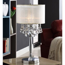 Silver Mist 3-light Crystal Chrome Table Lamp