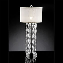 Saxton 1-light Crystal Chrome Table Lamp