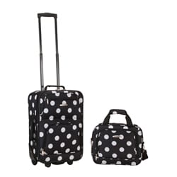 Rockland Expandable Black Dot 2-piece Lightweight Carry-on Luggage Set