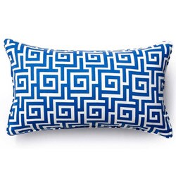 Jiti Pillows Blue Puzzle Outdoor Throw Pillow