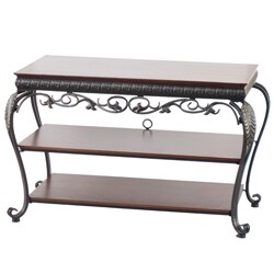 Apelton Navarre Gold and Antique Walnut Finish 37-inch TV Console