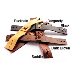 Leather Cross Wristband Bracelet (USA)