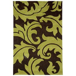 Hand-tufted Alcoda Green Wool Rug (8' X 11')