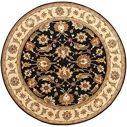 Hand-tufted Mahene Black Wool Rug (8' Round)