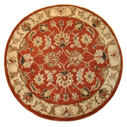 Hand-tufted Mahene Red Wool Rug (8' Round)