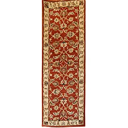 Hand-tufted Mahene Red Wool Rug (2' 6 x 10')