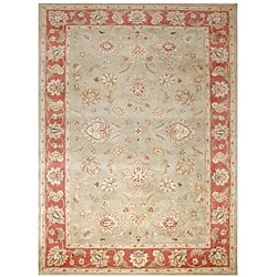 Hand-tufted Santhea Green Wool Rug (8' x 10')