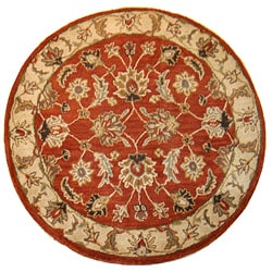 Hand-tufted Mahene Red Wool Rug (10' Round)