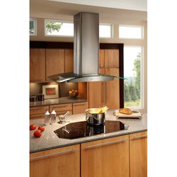 Broan 36-inch Stainless Contemporay European Glass Island Hood