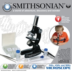 Smithsonian 150x/450x/900x Microscope Kit with Built-in Light