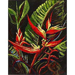 Jan Lower 'Red Bird of Paradise' Gallery Wrapped Canvas Art