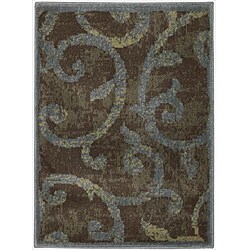 Power-loomed Brown Impressions Rug (2' x 5'9)