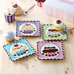 American Atelier Confections 6-inch Cupcake Plates (Set of 4)