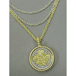 Goldtone Sixpence Coin Necklace