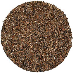 Hand-tied Brown Leather Rug (8' Round)