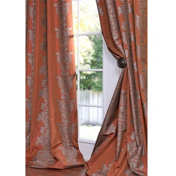 Ralston Printed Rust Faux Silk 84-inch Curtain Panel
