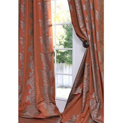 Ralston Printed Rust Faux Silk 108-inch Curtain Panel