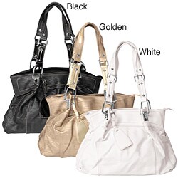 Adi Designs Women's Slouchy Metal Accent Satchel Handbag
