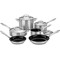 Cuisinart GGT-10 Green Gourmet 10pc Tri-Ply Stainless Steel Cookware Set