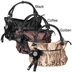 Adi Designs Women's Slouchy Ruched Double Handle Satchel Bag